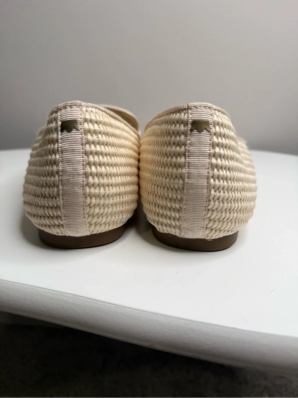 Birdies Cream Woven Slip-On Loafers